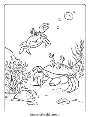 Yengeç boyama sayfası – PDF indir, sevimli karakter