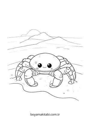 Yengeç boyama sayfası – eğlenceli etkinlik, el becerilerini geliştirir