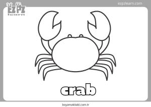 Yengeç boyama sayfası – boyama etkinliği, çocuk aktivitesi