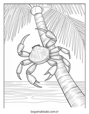 Yengeç boyama sayfası – çizgi film temalı, basit çizim