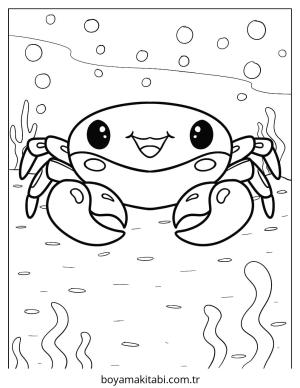 Yengeç boyama sayfası – eğitici aktivite, yaratıcılık