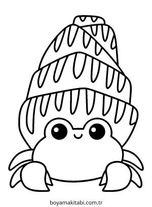 Yengeç boyama sayfası – okul öncesi, evde etkinlik