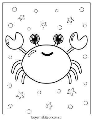 Yengeç boyama sayfası – sevimli karakter, sanatsal çalışma