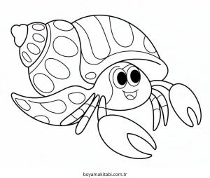 Yengeç boyama sayfası – okul öncesi, evde etkinlik