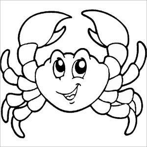 Yengeç boyama sayfası,  coloring page, Eğlenceli Yengeç, 