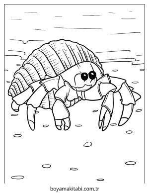 Yengeç boyama sayfası – PDF indir, sevimli karakter