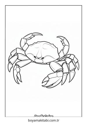 Yengeç boyama sayfası – çizgi film temalı, basit çizim