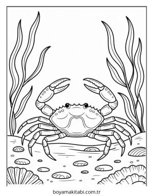 Yengeç boyama sayfası – boyama etkinliği, çocuk aktivitesi