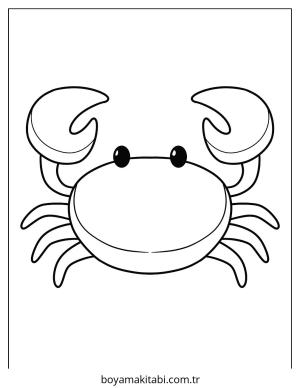 Yengeç boyama sayfası – el becerilerini geliştirir, boyama çalışması