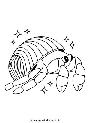 Yengeç boyama sayfası – renkli çizimler, okul öncesi