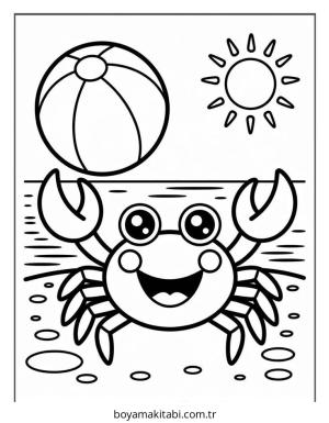 Yengeç boyama sayfası – sevimli karakter, sanatsal çalışma