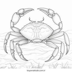 Yengeç boyama sayfası – basit çizim, kolay boyama