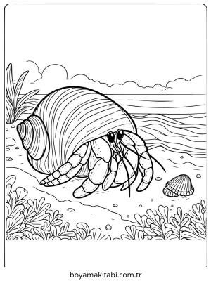 Yengeç boyama sayfası – çocuklar için, çizgi film temalı