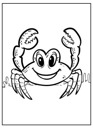 Yengeç boyama sayfası,  coloring page, Çizgi film Yengeç, 