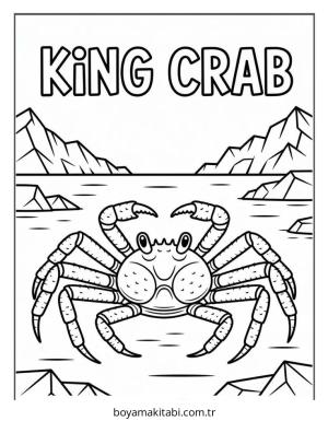 Yengeç boyama sayfası – çocuklar için, çizgi film temalı