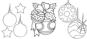 Yeni Yıl boyama sayfası,  coloring page, Noel topları, 