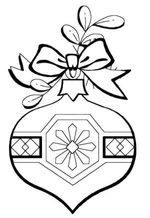 Yeni Yıl boyama sayfası,  coloring page, Şenlikli kış Noel ağacı oyuncağı, 