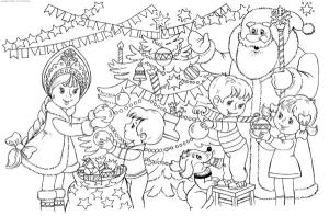 Yeni Yıl boyama sayfası,  coloring page, Yeni Yıl, 