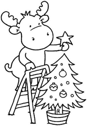 Yeni Yıl boyama sayfası,  coloring page, Noel ağacı için yıldız, 