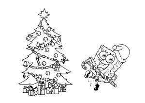 Yeni Yıl boyama sayfası,  coloring page, Spongebob, 