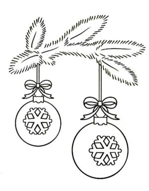 Yeni Yıl boyama sayfası,  coloring page, Noel topları 1, 