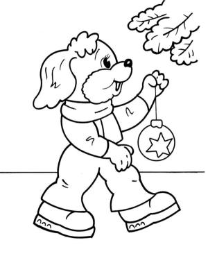 Yeni Yıl boyama sayfası,  coloring page, Noel ağacı oyuncağı, 