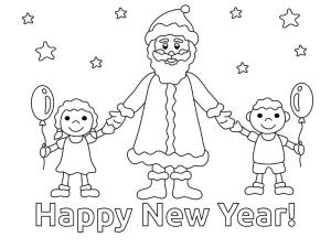 Yeni Yıl boyama sayfası,  coloring page, Çocuklar Noel Baba’yı çok seviyor, 