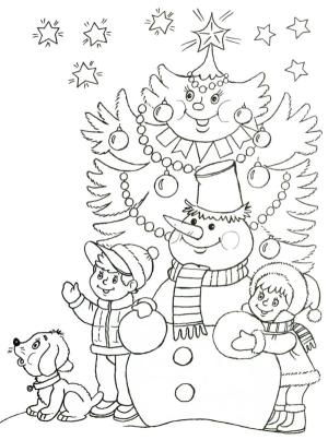 Yeni Yıl boyama sayfası,  coloring page, Yeni yılı kutlamaya hazırız!, 