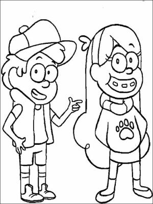 Yerçekimi Düşer boyama sayfası,  coloring page, Dipper ve Mabel, 