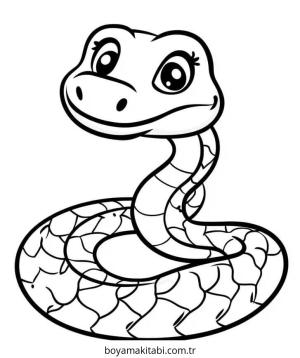 Yılan boyama sayfası – eğlenceli etkinlik, el becerilerini geliştirir