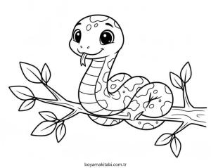 Yılan boyama sayfası – sanatsal çalışma, çocuklar için
