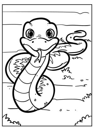 Yılan boyama sayfası,  coloring page, Yılan Yürüyüş, 