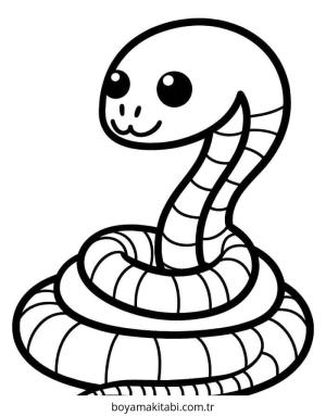 Yılan boyama sayfası – okul öncesi, evde etkinlik