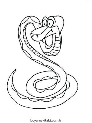 Yılan boyama sayfası – eğlenceli etkinlik, el becerilerini geliştirir