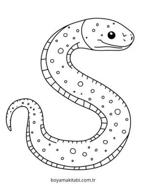 Yılan boyama sayfası – çocuklar için, çizgi film temalı