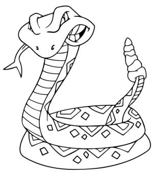 Yılan boyama sayfası,  coloring page, Karikatür Kobra, 