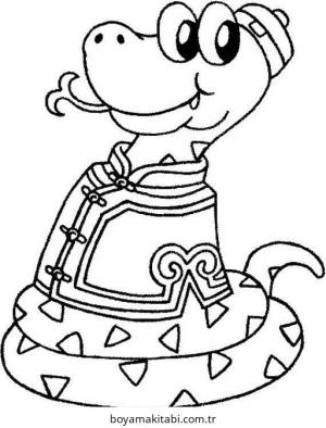 Yılan boyama sayfası – eğitici aktivite, yaratıcılık