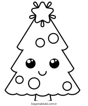 Yılbaşı Ağacı (Noel ağacı) boyama sayfası – çocuk aktivitesi, PDF indir