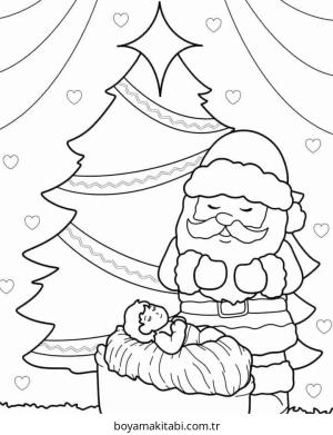 Yılbaşı Ağacı (Noel ağacı) boyama sayfası – sanatsal çalışma, çocuklar için