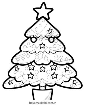 Yılbaşı Ağacı (Noel ağacı) boyama sayfası – yaratıcılık, eğlenceli etkinlik