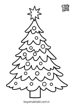 Yılbaşı Ağacı (Noel ağacı) boyama sayfası – yaratıcılık, eğlenceli etkinlik
