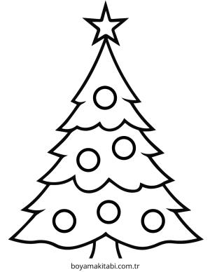 Yılbaşı Ağacı (Noel ağacı) boyama sayfası – boyama çalışması, yaratıcılığı geliştirir