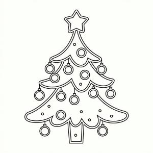 Yılbaşı Ağacı (Noel ağacı) boyama sayfası,  coloring page, Sevimli Yılbaşı Ağacı Çizmek, 