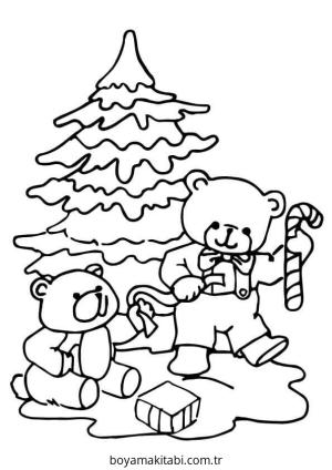 Yılbaşı Ağacı (Noel ağacı) boyama sayfası – okul öncesi, evde etkinlik