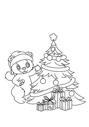 Yılbaşı Ağacı (Noel ağacı) boyama sayfası,  coloring page, Oyuncak Noel Ağacı Süsleme, 