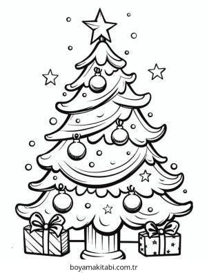 Yılbaşı Ağacı (Noel ağacı) boyama sayfası – ücretsiz yazdır, boyama etkinliği
