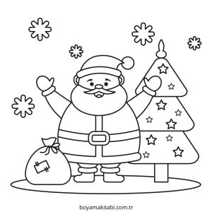 Yılbaşı Ağacı (Noel ağacı) boyama sayfası – çocuklar için, çizgi film temalı