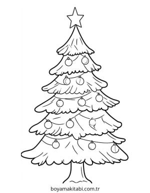 Yılbaşı Ağacı (Noel ağacı) boyama sayfası – yaratıcılığı geliştirir, keyifli zaman