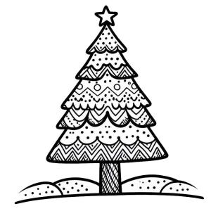 Yılbaşı Ağacı (Noel ağacı) boyama sayfası,  coloring page, Yılbaşı Ağacı 7, 