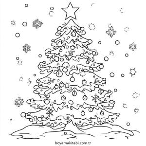 Yılbaşı Ağacı (Noel ağacı) boyama sayfası – keyifli zaman, renkli çizimler